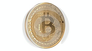 3D rendered illustration of Gold Bitcoin isolated on white