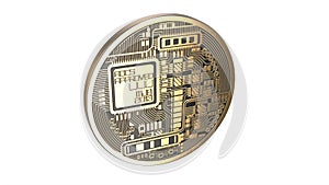 3D rendered illustration of Gold Bitcoin isolated on white