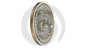 3D rendered illustration of Gold Bitcoin isolated on white