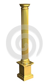 3d rendered illustration of a gold column