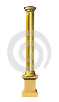 3d rendered illustration of a gold column
