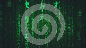3d rendered illustration of Grungy Cyberpunk Style Futuristic Matrix Programming Codes