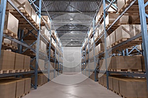 3D rendered illustration of interior of distribution warehouse