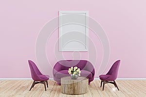 3d rendered illustration of a minimal living room.