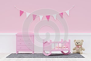 3d rendered illustration of a minimal nursery room.