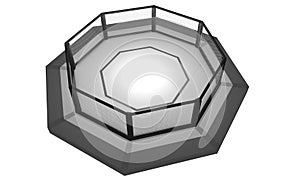 3D Rendered Illustration of an MMA fighting cage arena.