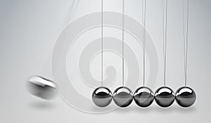 3D rendered illustration of Newtons cradle - balancing balls
