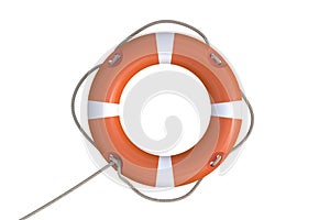3D rendered illustration of red life buoy. Isolated on white background
