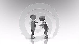 3d rendered illustration of Two People Arguing and shouting Each Other Concept