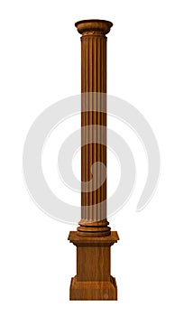 3d rendered illustration of a wood column