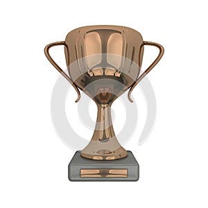 3D rendered isolated Bronze Trophy Cup