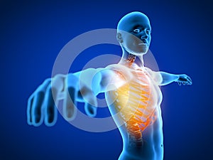 3d rendered medically accurate illustration of a man having a painful chest