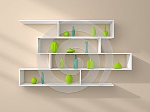 3d rendered modern shelves