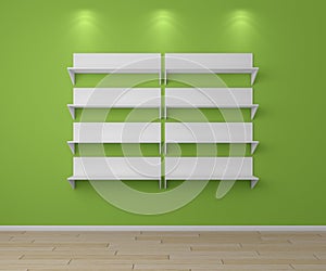 3d rendered modern shelves