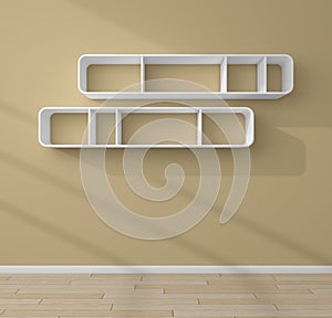 3d rendered modern shelves.