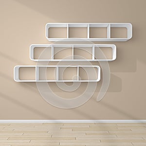 3d rendered modern shelves.