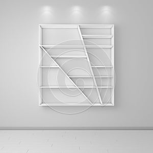 3d rendered modern shelves.