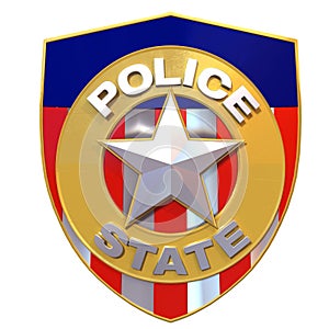 3d rendered police state badge