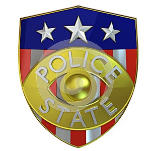 3d rendered police state badge