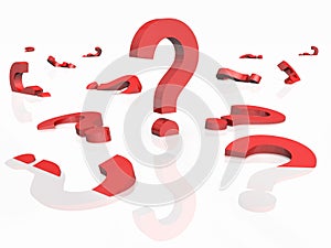3D rendered question marks