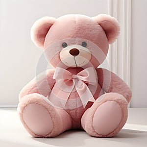 3D-Rendered Valentine Teddy Expressing Affection with Blushing Cheeks and Heart. Generative Ai