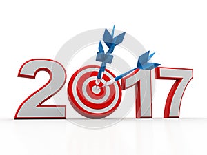 3d renderer image. New Year 2017 isolated on white background.