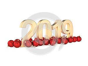 3D rendering 2019 New Year gold digits
