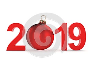 3D rendering 2019 New Year red digits