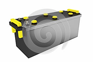3D rendering. 24v battery for truck. Commercial vehicle accumulator
