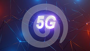 3d Rendering 5g High Speed Connection Internet Background. Social Network Connection