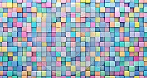 3D rendering abstract background of multi-colored cubes wallpaper