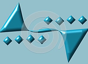 3D Rendering abstract blue geometric illustrators background.