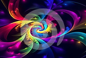 3D rendering abstract colorful fractal light background