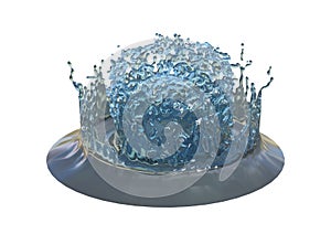 3D Rendering Abstract Splash of Water on White