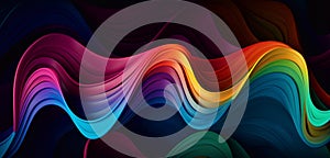 3d rendering of abstract wavy background. Computer generated abstract background. Generative AI