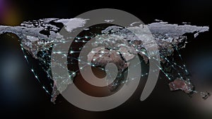 3D rendering abstract of world network, internet and global connection concept. Elements of this image furnished by NASA