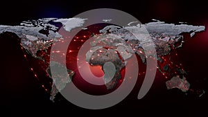 3D rendering abstract of world network, internet and global connection concept. Elements of this image furnished by NASA