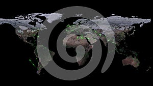 3D rendering abstract of world network, internet and global connection concept. Elements of this image furnished by NASA