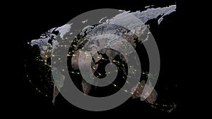 3D rendering abstract of world network, internet and global connection concept. Elements of this image furnished by NASA