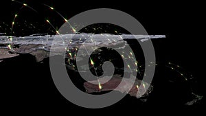 3D rendering abstract of world network, internet and global connection concept. Elements of this image furnished by NASA