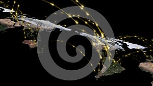 3D rendering abstract of world network, internet and global connection concept. Elements of this image furnished by NASA