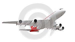 3d rendering. airplane isolated on white background.