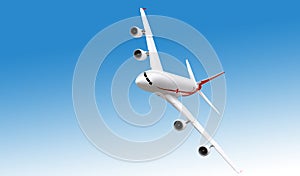 3d rendering. airplane isolated on white background.