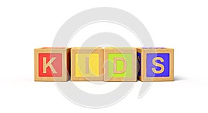 3d rendering of alphabet toy blocks.