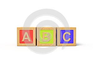 3d rendering of alphabet toy blocks.