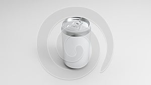3d rendering of an aluminium soda can isolated in studio background