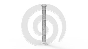 3d rendering of a anchient greek column isolated is white background