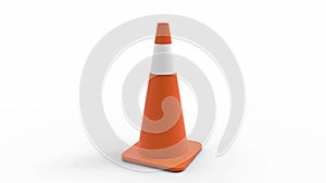 3d rendering animation of a traffic cone isolated in studio background