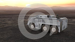 3D rendering of an armoured vehicle