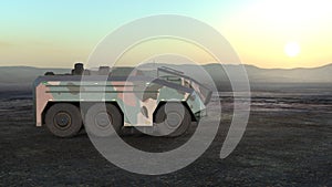 3D rendering of an armoured vehicle